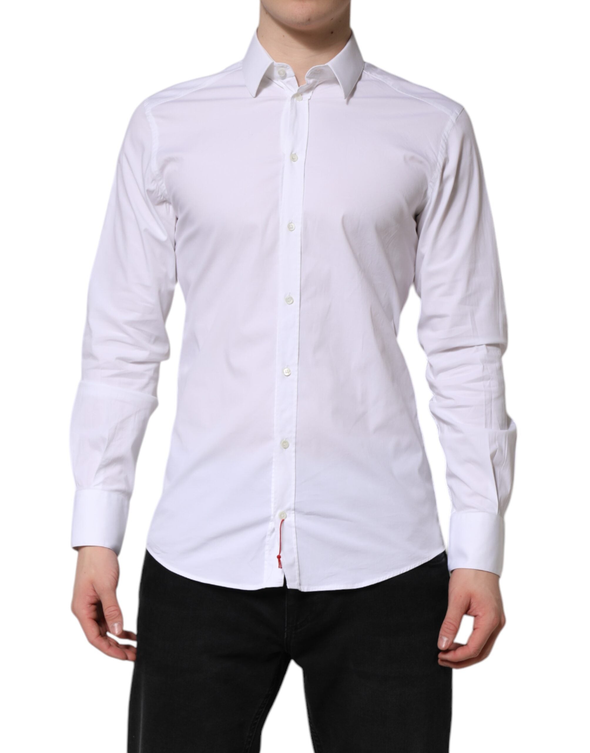 White GOLD Cotton Dress Formal Shirt - ventzia