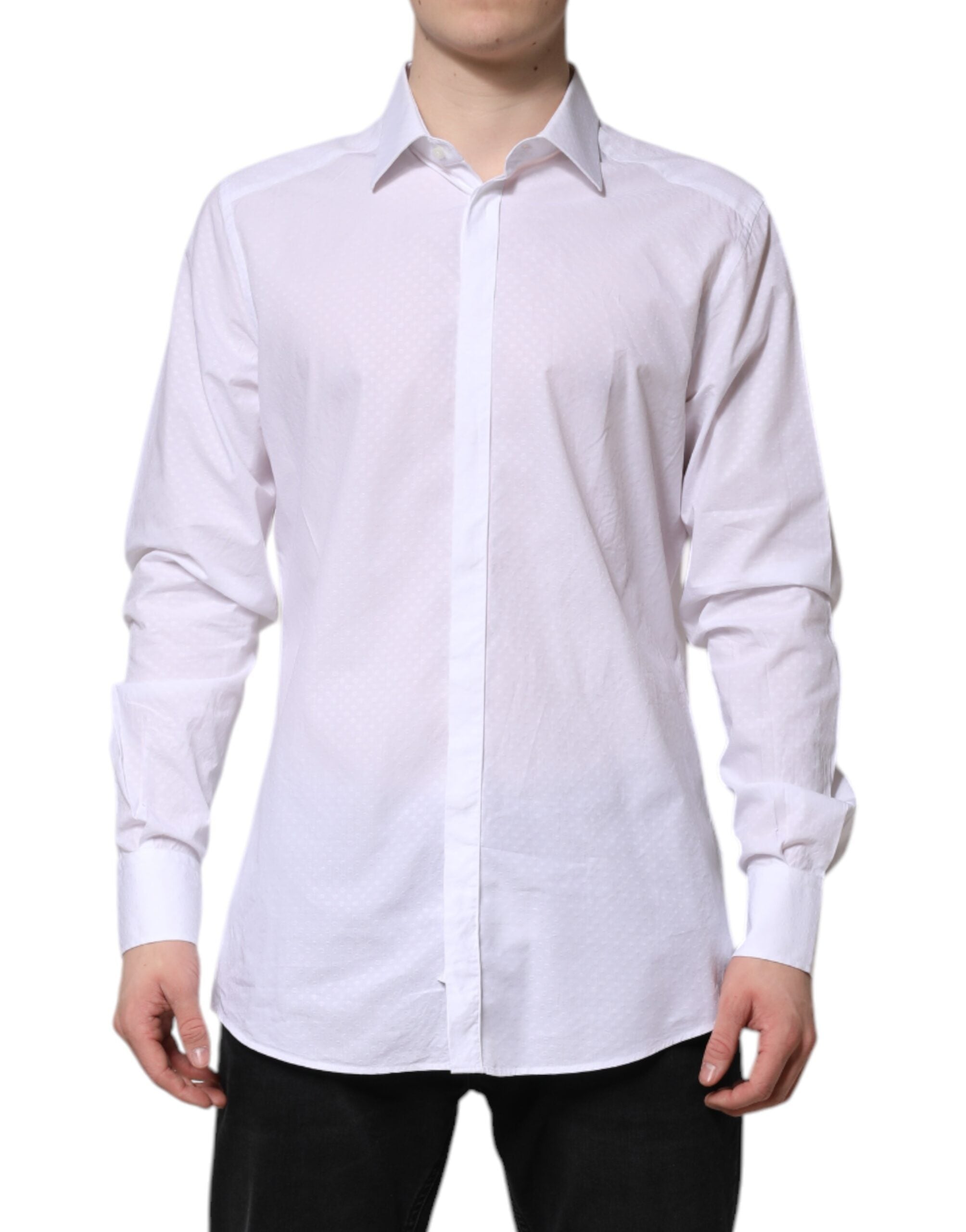White GOLD Cotton Long Sleeves Formal Shirt - ventzia