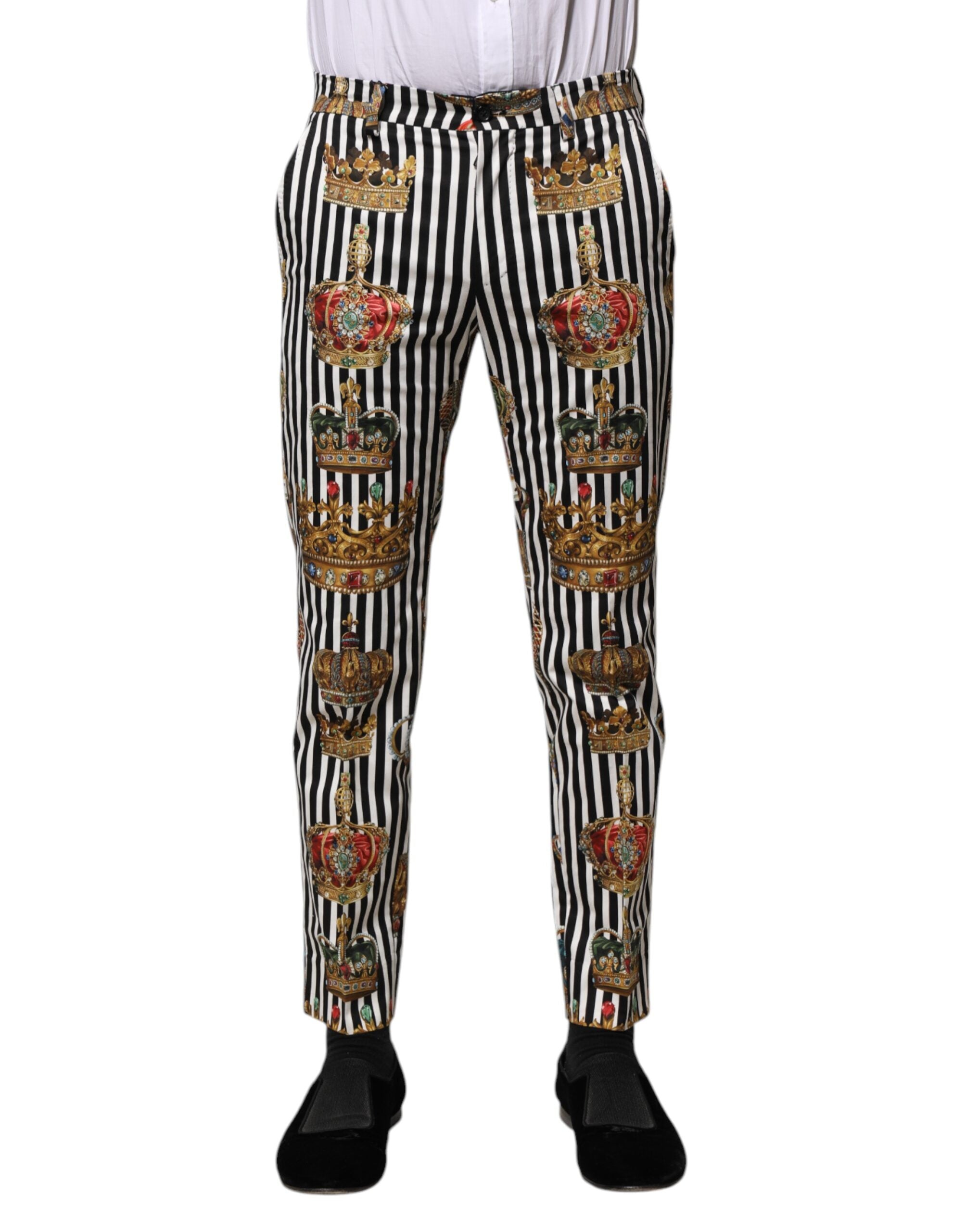 Multicolor Striped Crown Pants - ventzia