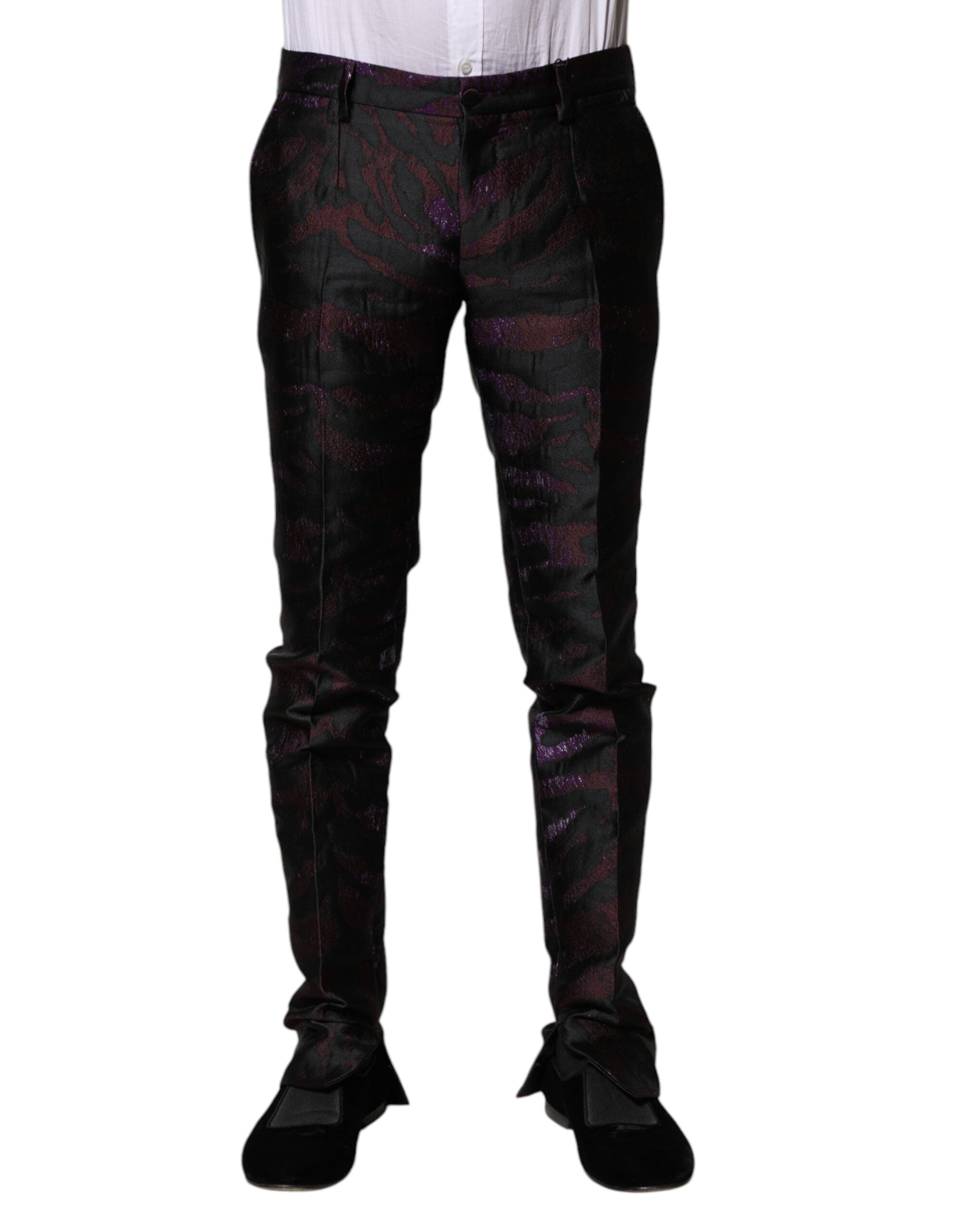 Multicolor Polyester Patterned Pants - ventzia