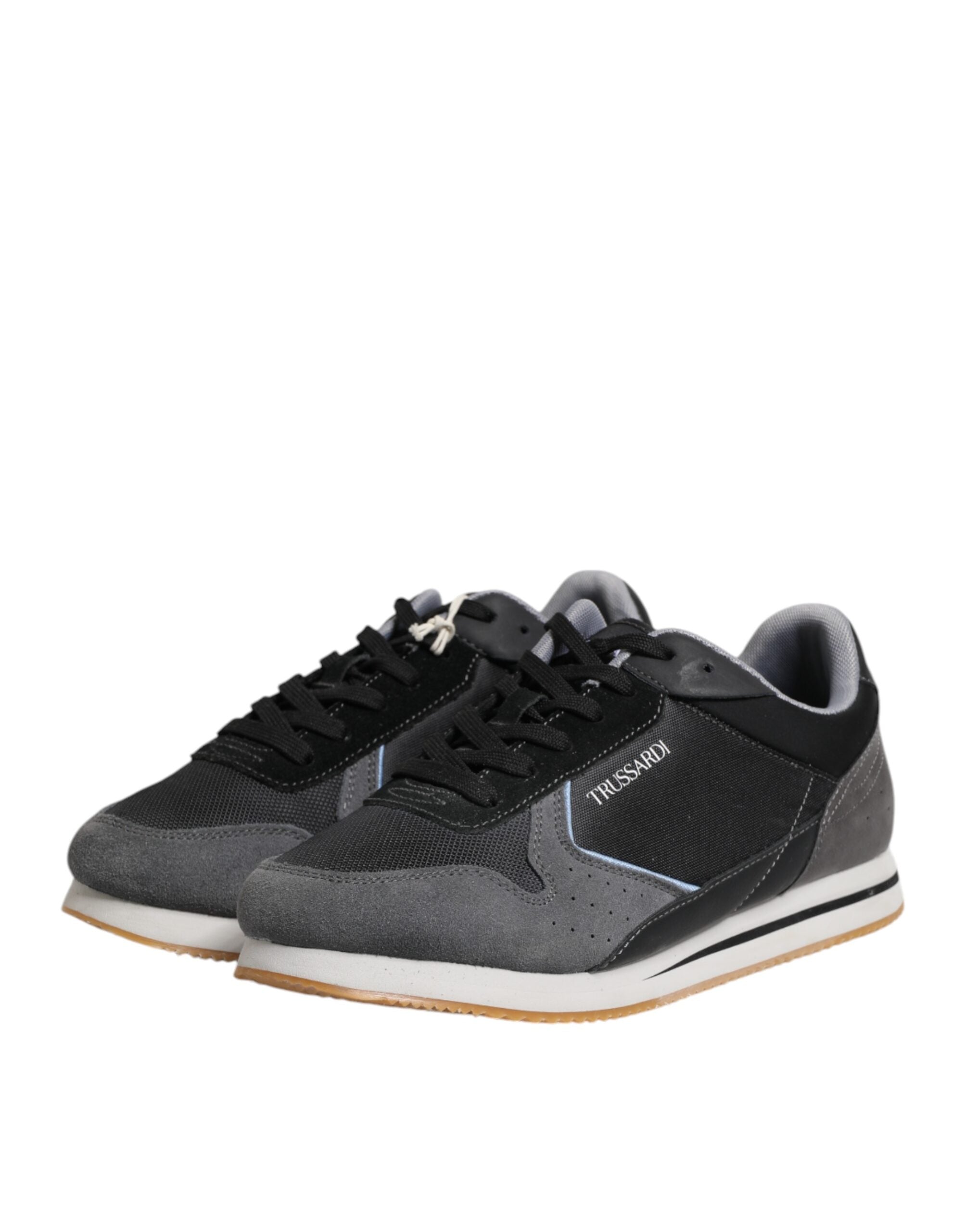 Black Gray Lace Up Low Top Casual Sneakers Shoes - ventzia
