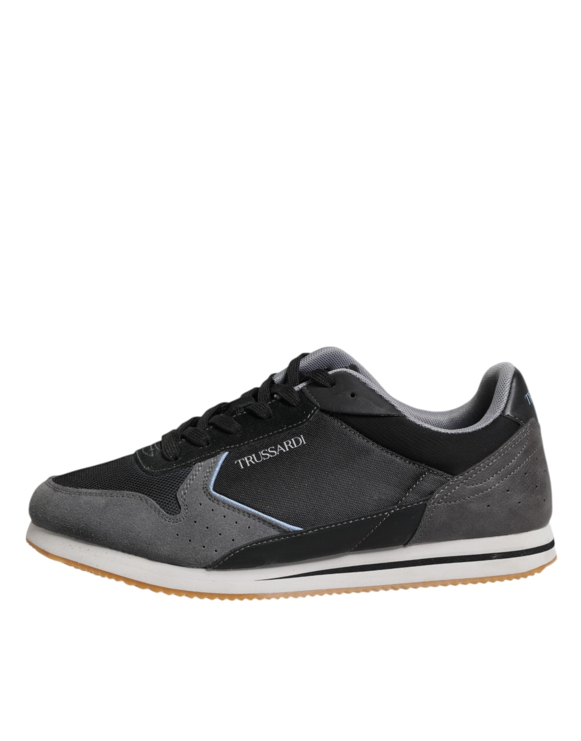 Black Gray Lace Up Low Top Casual Sneakers Shoes - ventzia