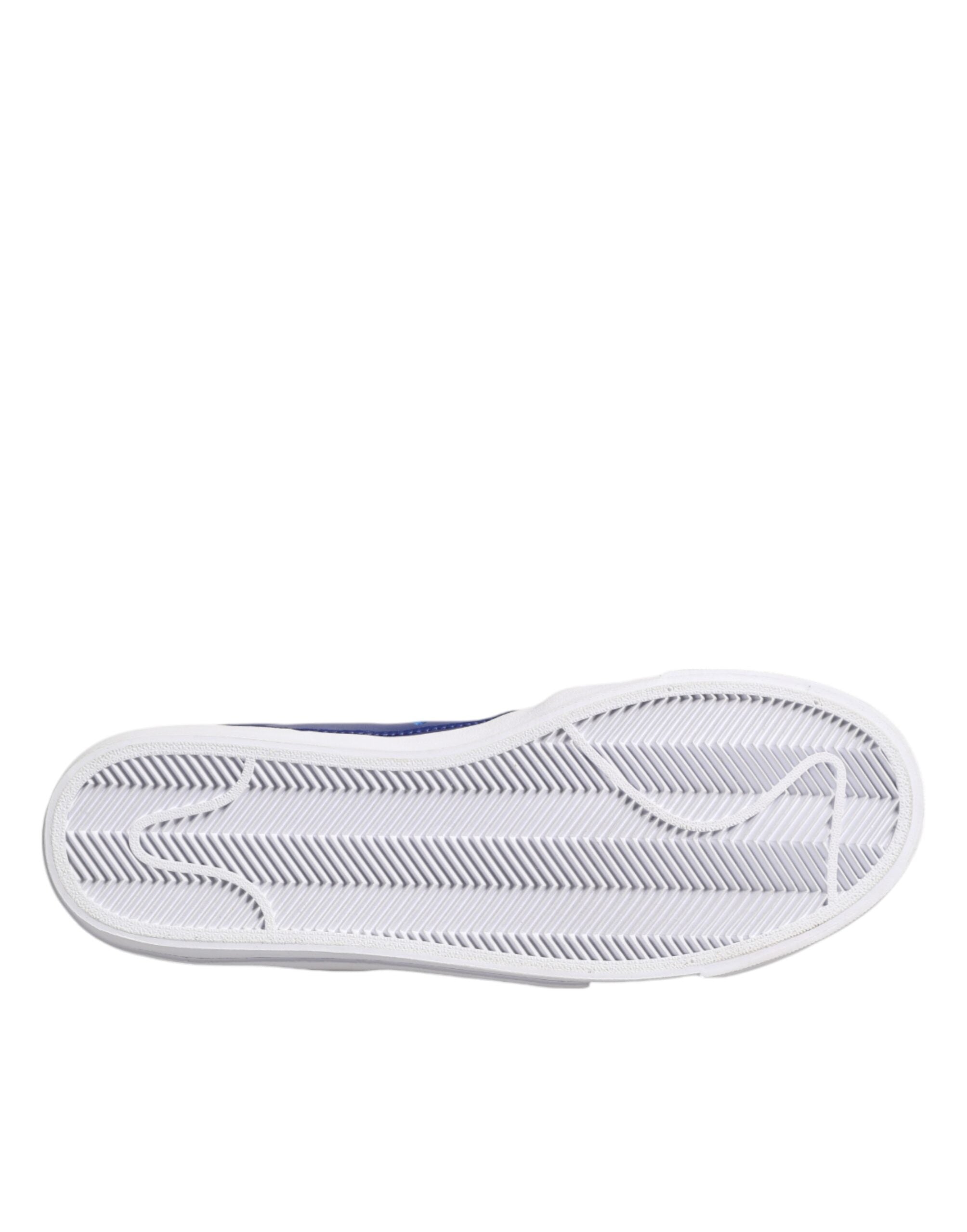 White Blue Lace Up Low Top Drop-Type PRM Sneakers Shoes - ventzia