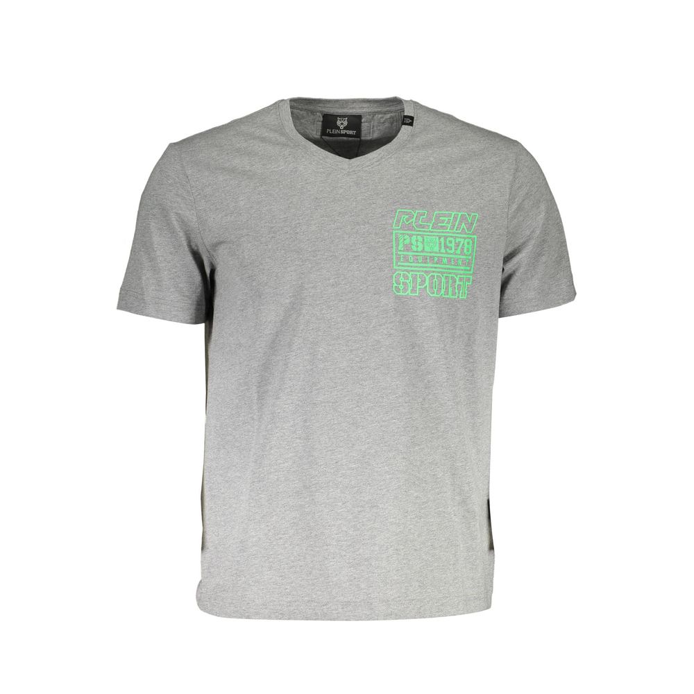 Grey Cotton Men T-Shirt - ventzia