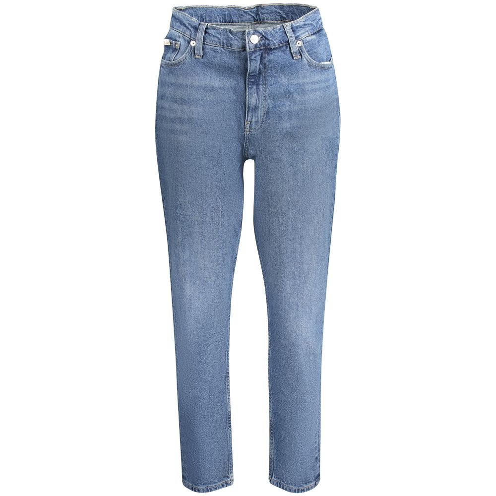 Blu Cotton Women Jeans - ventzia