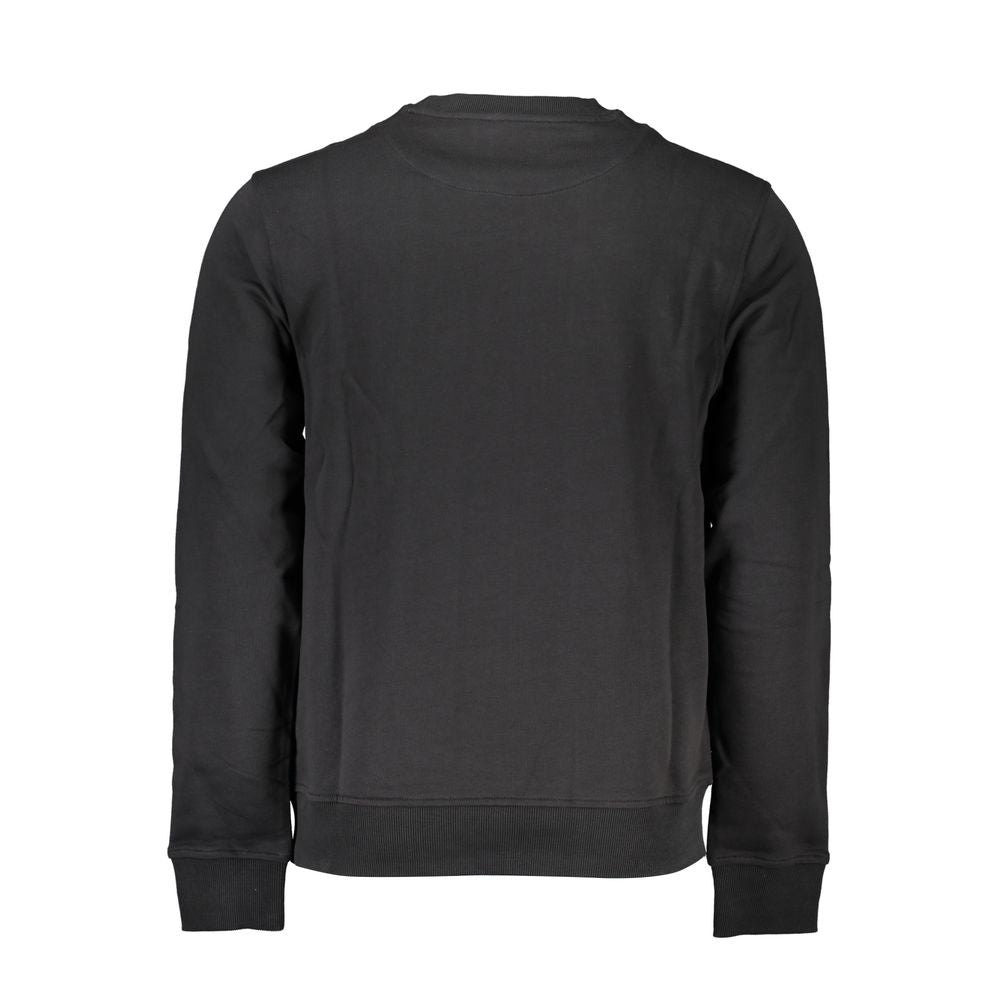 Sleek Black Long-Sleeved Crew Neck Sweatshirt - ventzia