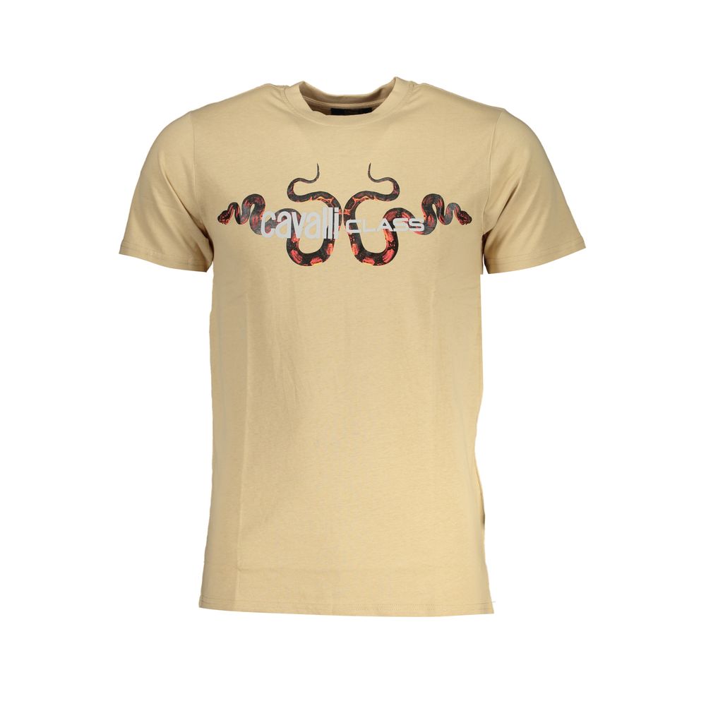 Beige Cotton Men's T-Shirt - ventzia