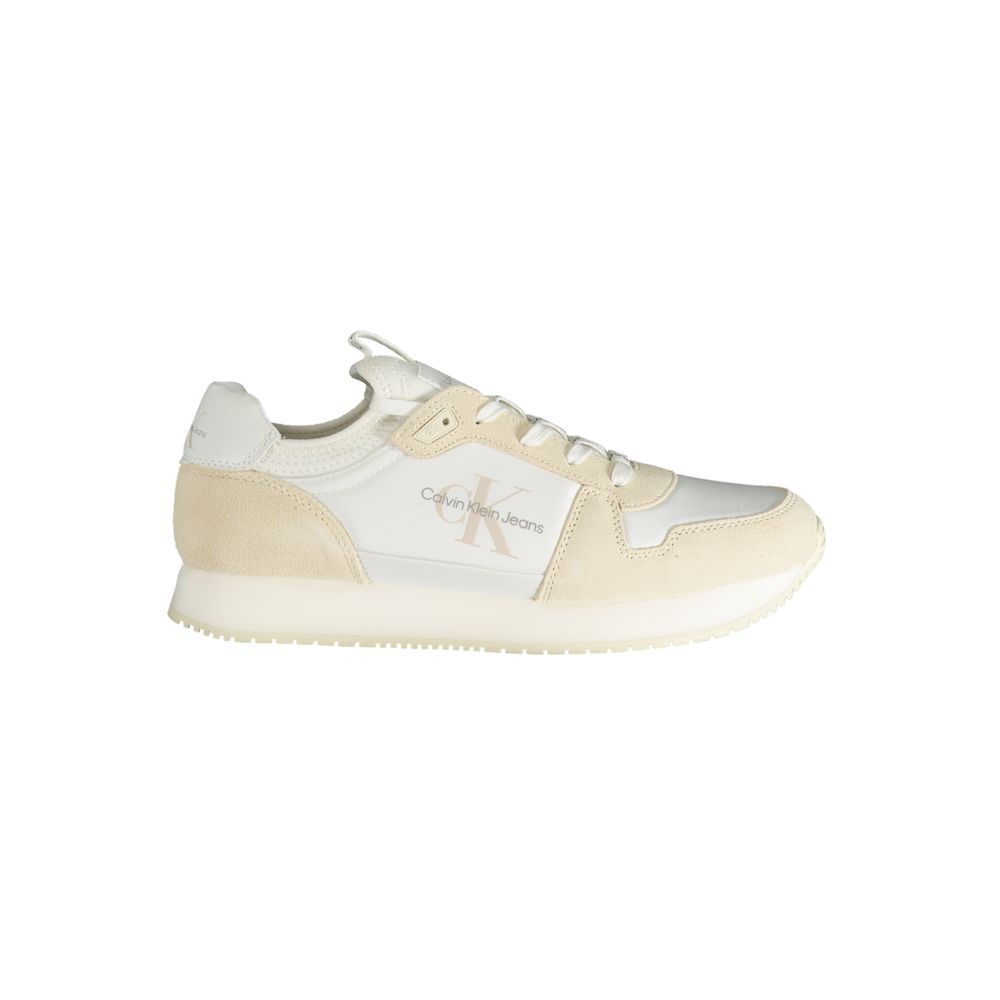 White Polyester Men Sneaker - ventzia
