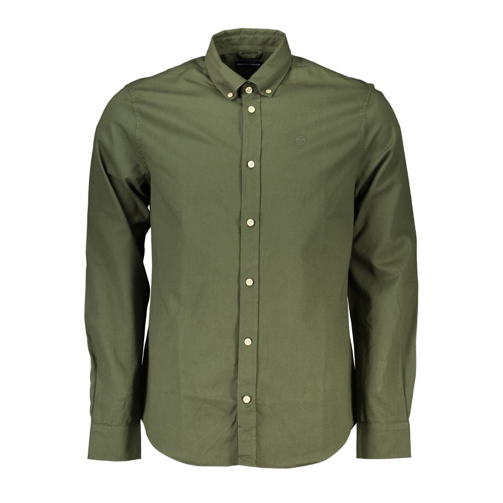 Green Cotton Men Shirt - ventzia