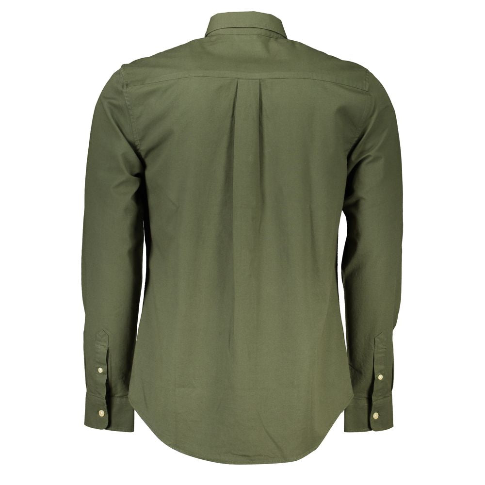 Green Cotton Men Shirt - ventzia