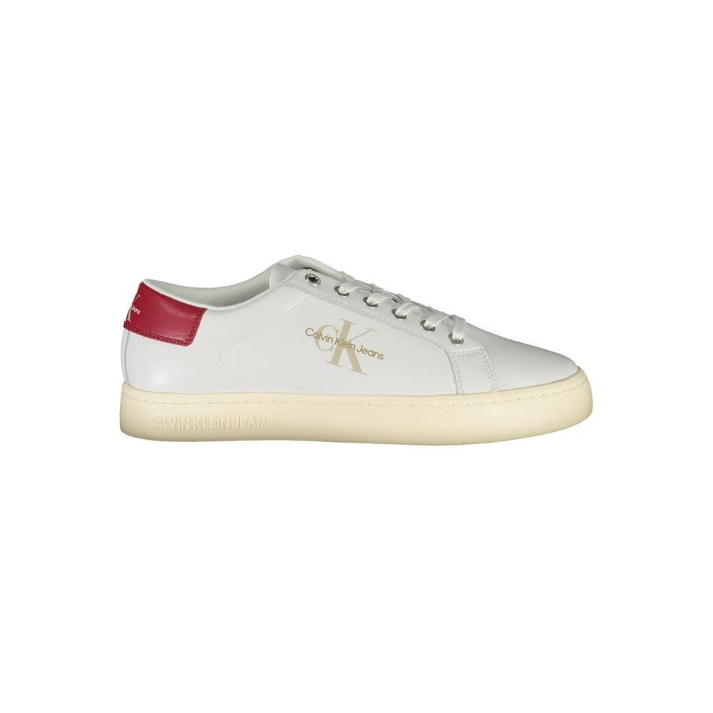 White Polyester Men Sneaker - ventzia