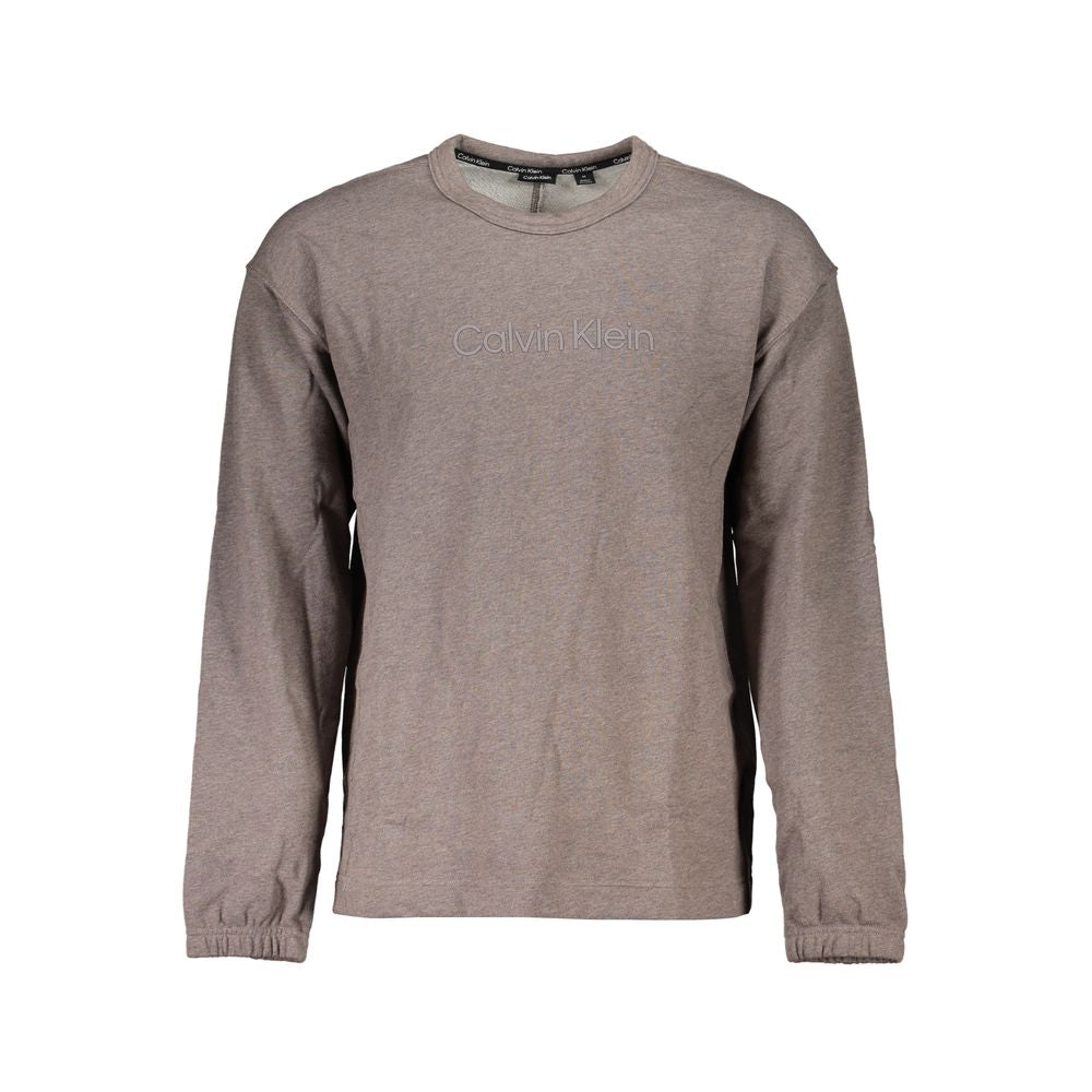 Chic Brown Brushed Logo Sweatshirt - ventzia