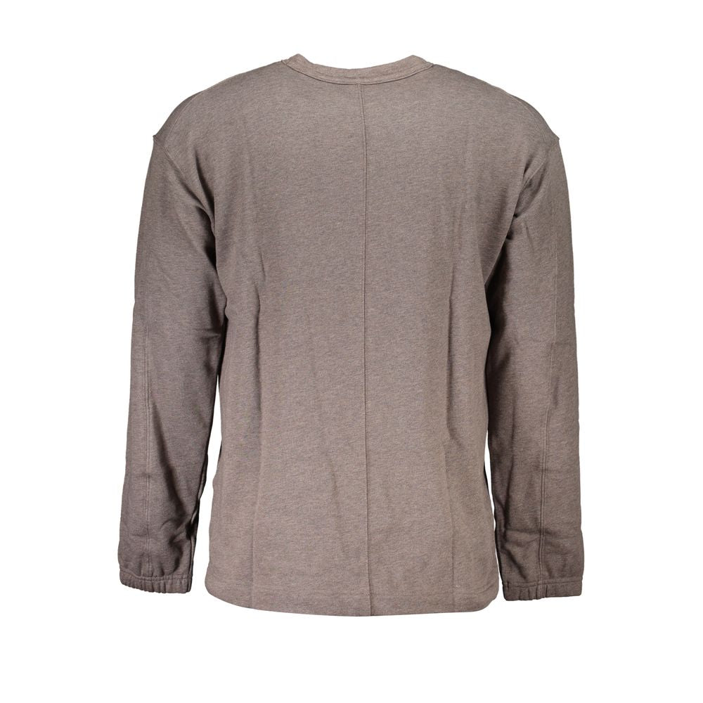 Chic Brown Brushed Logo Sweatshirt - ventzia