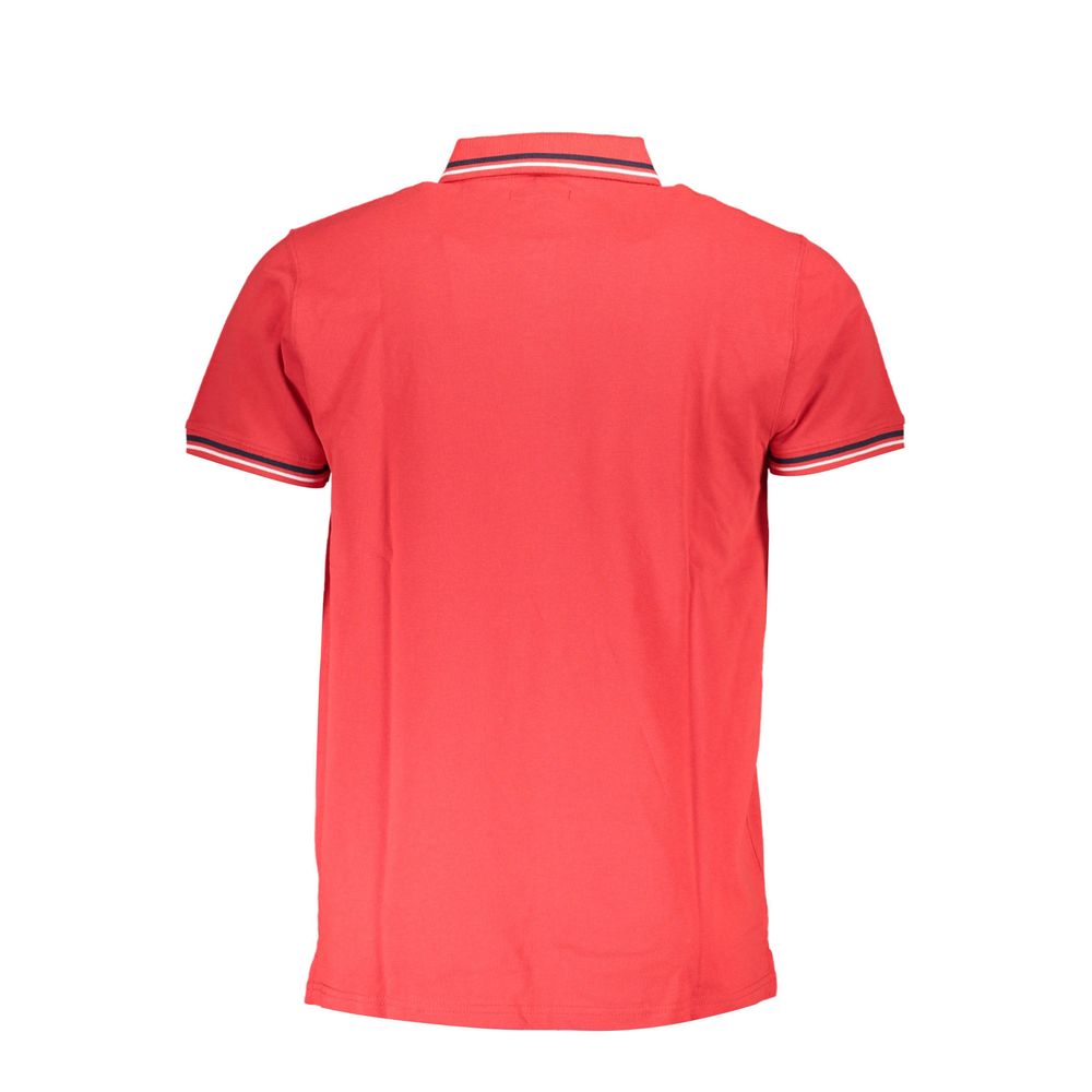 Red Cotton Men Polo Shirt - ventzia