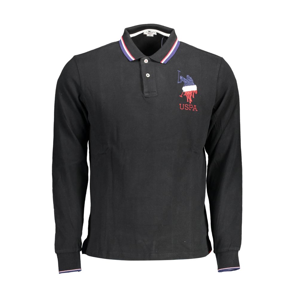 Black Cotton Men's Polo Shirt - ventzia