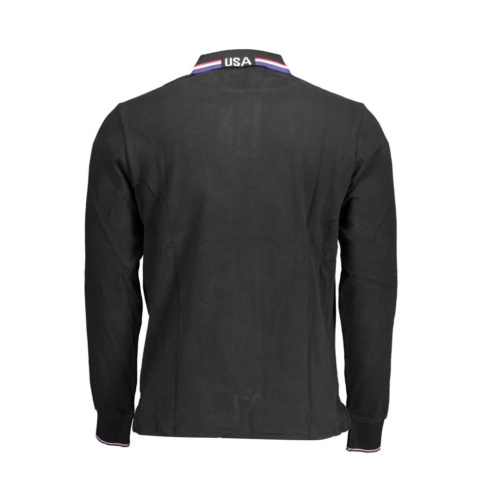 Black Cotton Men's Polo Shirt - ventzia