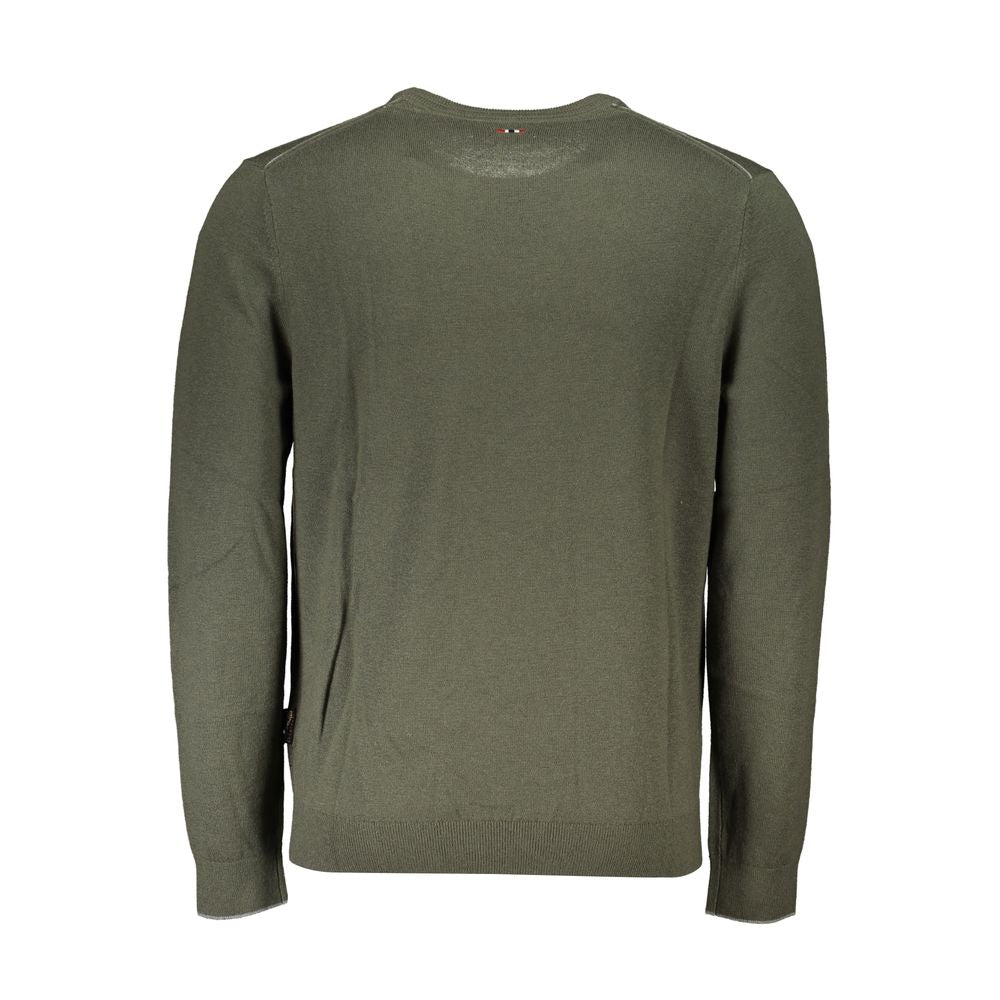 Green Fabric Men Sweater - ventzia