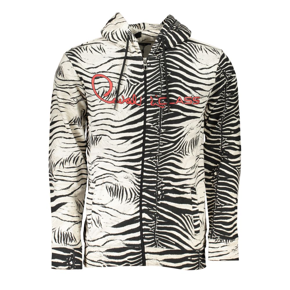 White Cotton Mens Hooded Sweater - ventzia
