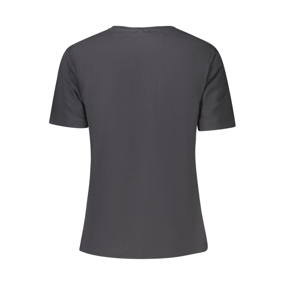 Black Cotton Women T-Shirt - ventzia