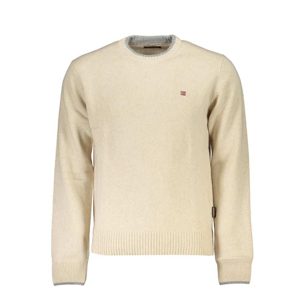 Beige Fabric Men Sweater - ventzia