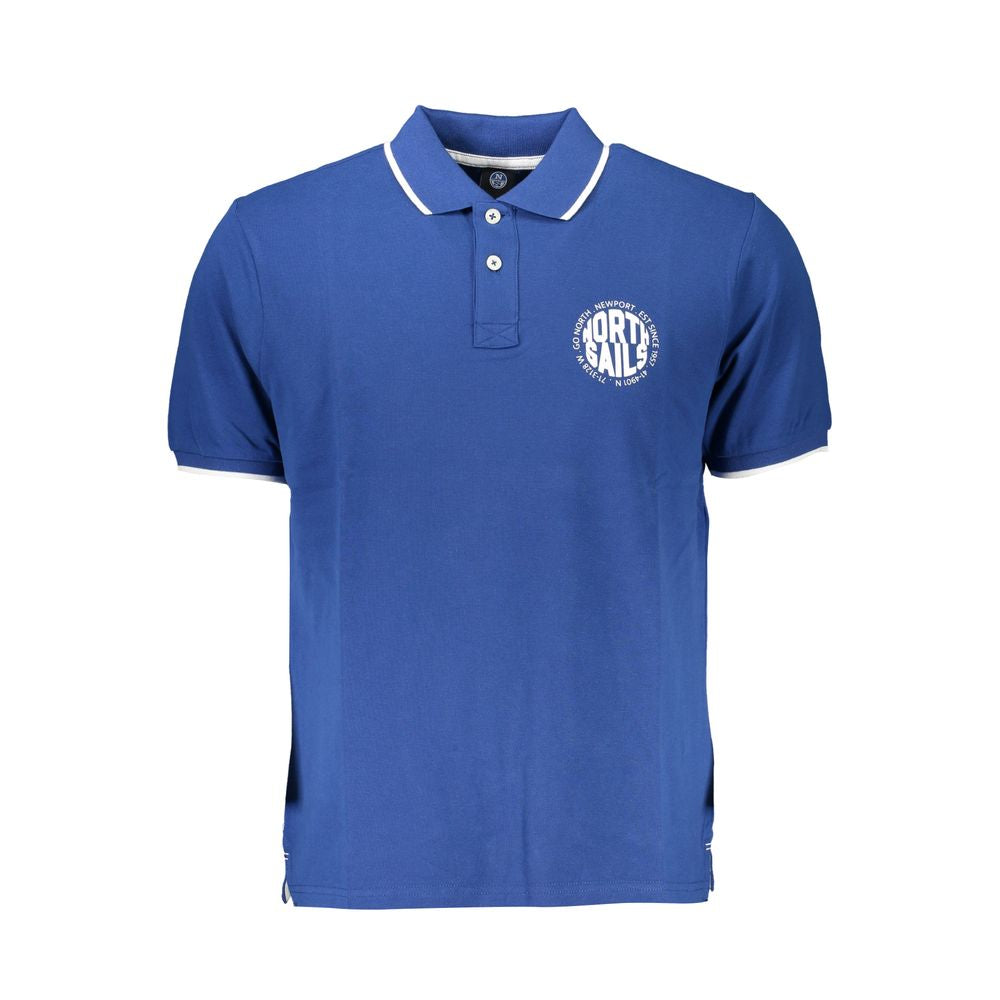 "Blu Cotton Men Polo Shirt" - ventzia