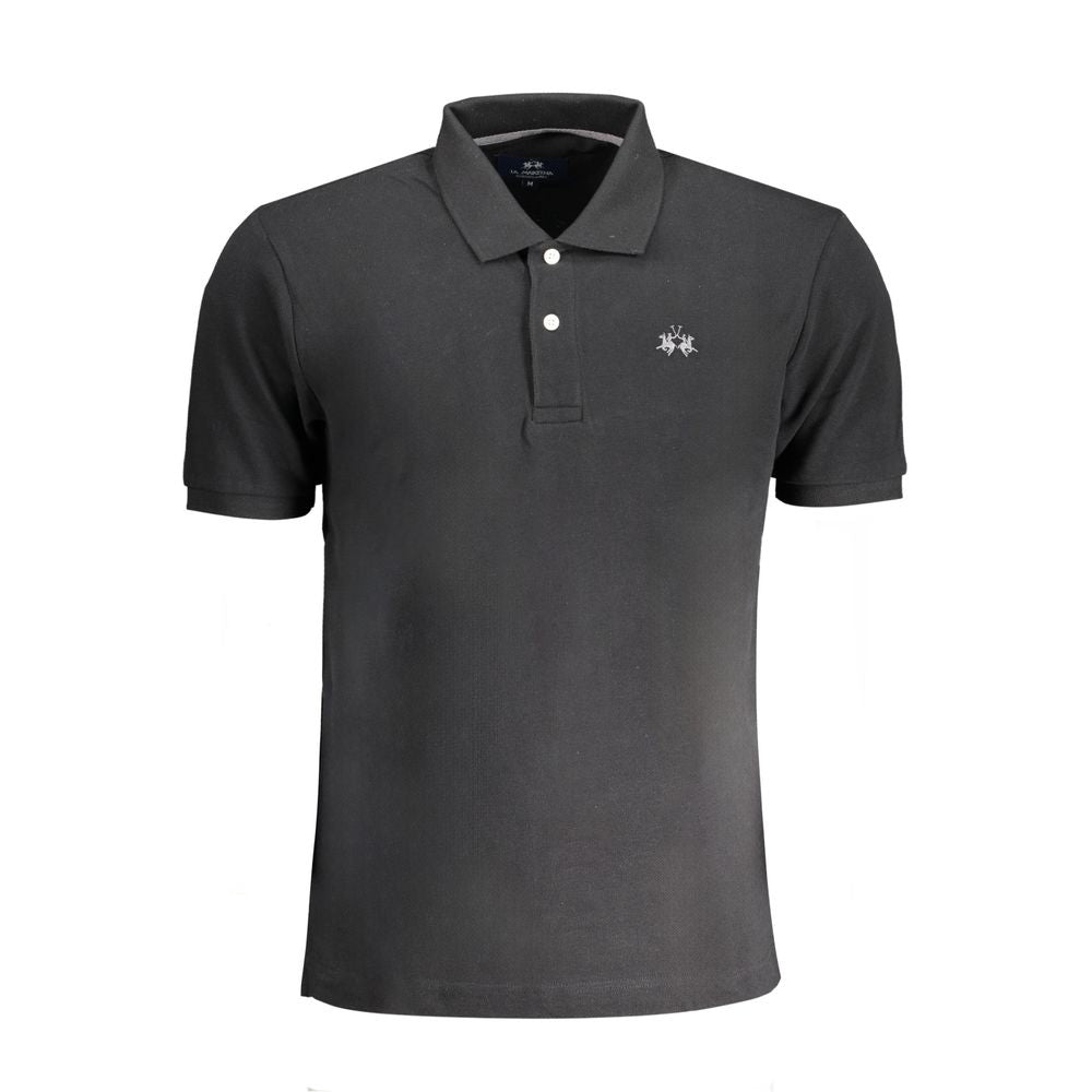 Black Cotton Men's Polo Shirt - ventzia