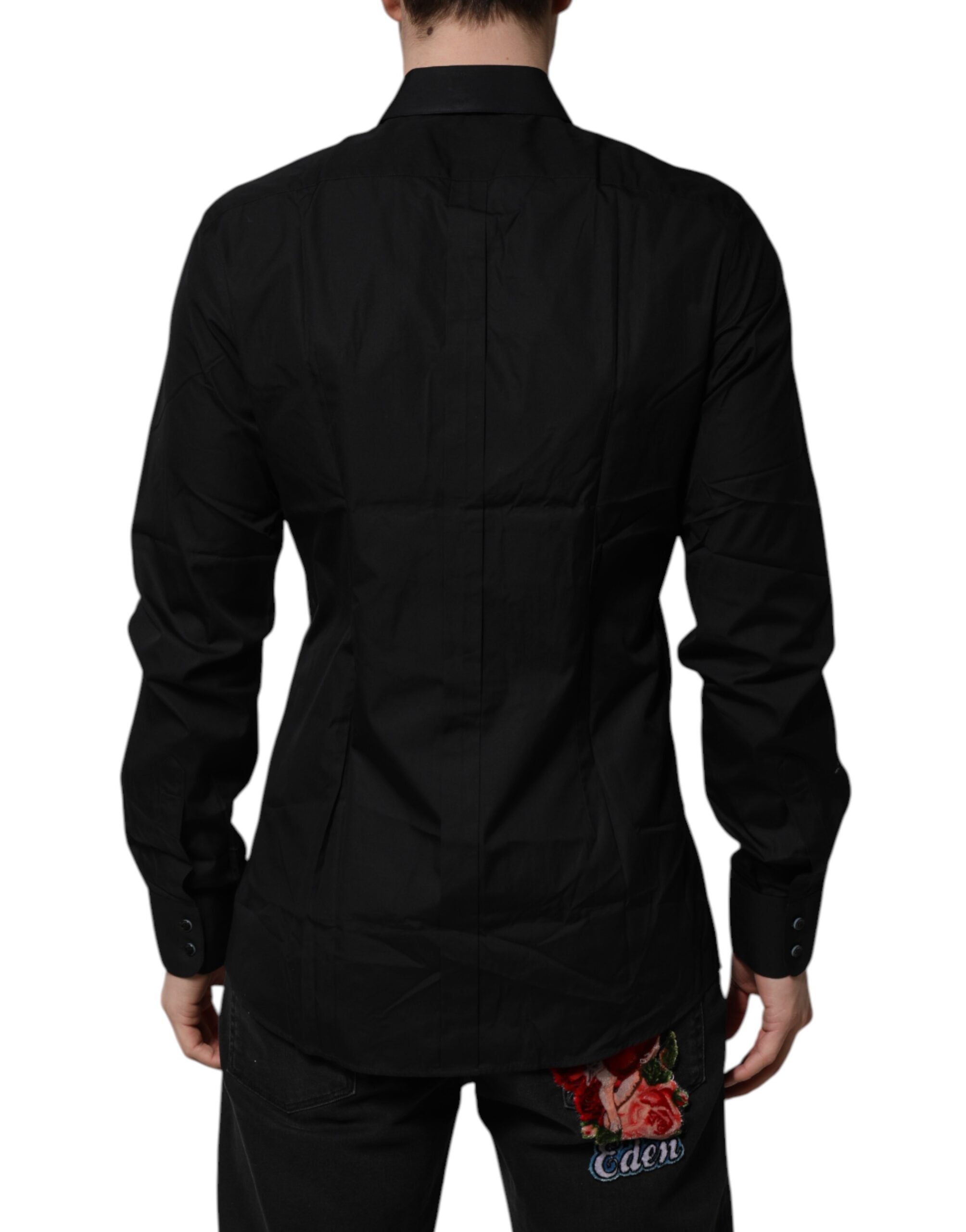 Black GOLD Long Sleeves Men Formal Dress Shirt - ventzia