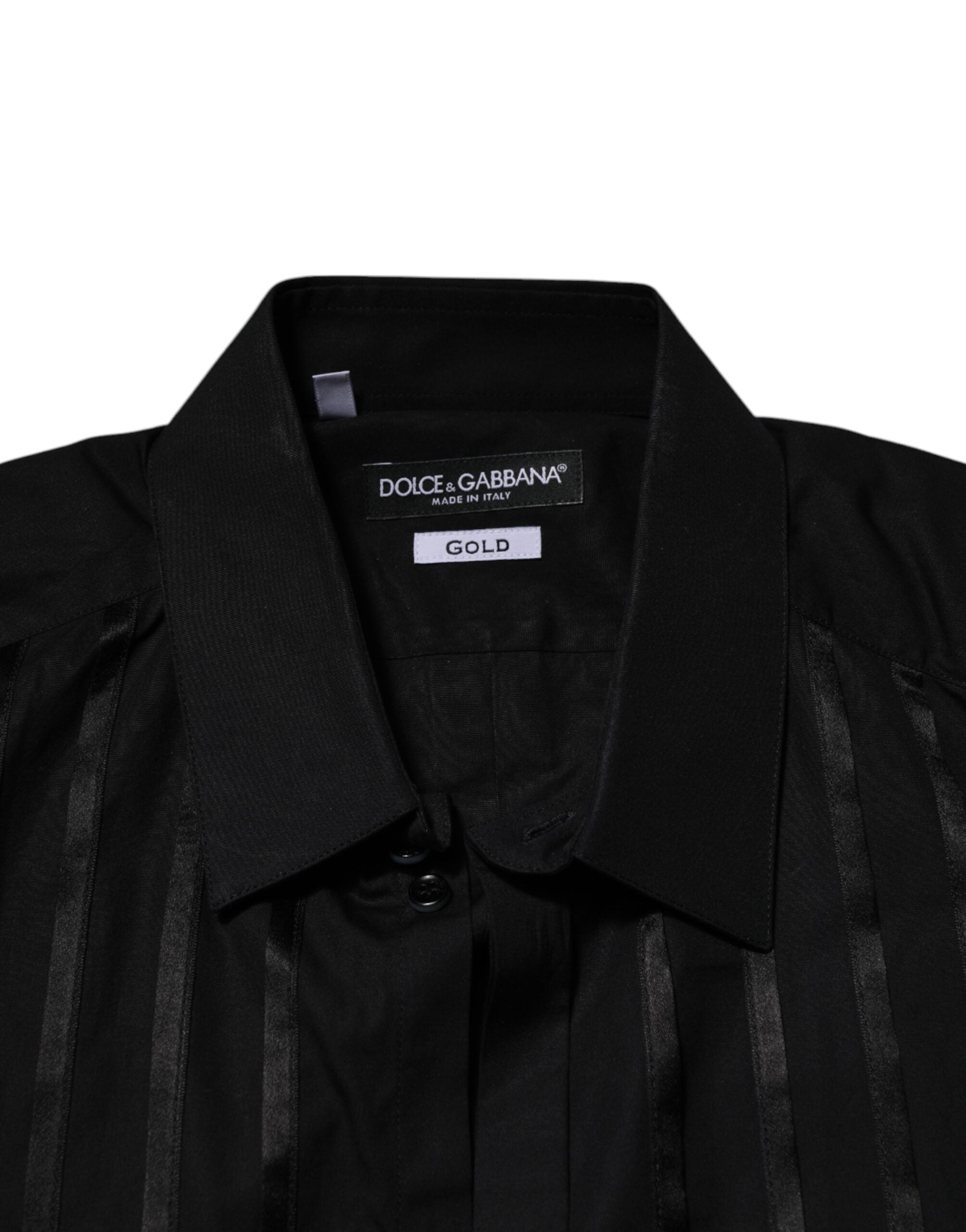 Black GOLD Long Sleeves Men Formal Dress Shirt - ventzia