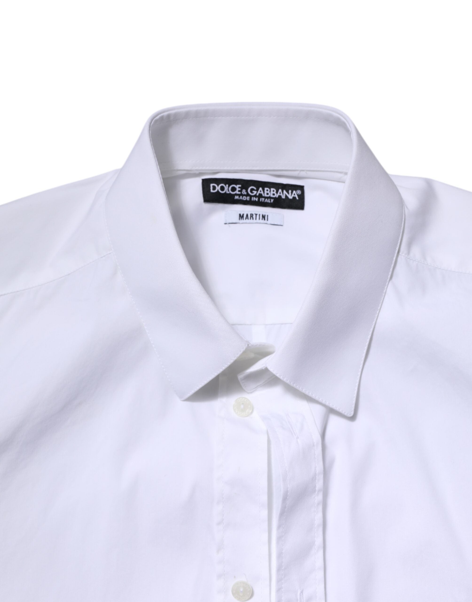 White Cotton MARTINI Long Sleeve Dress Shirt - ventzia