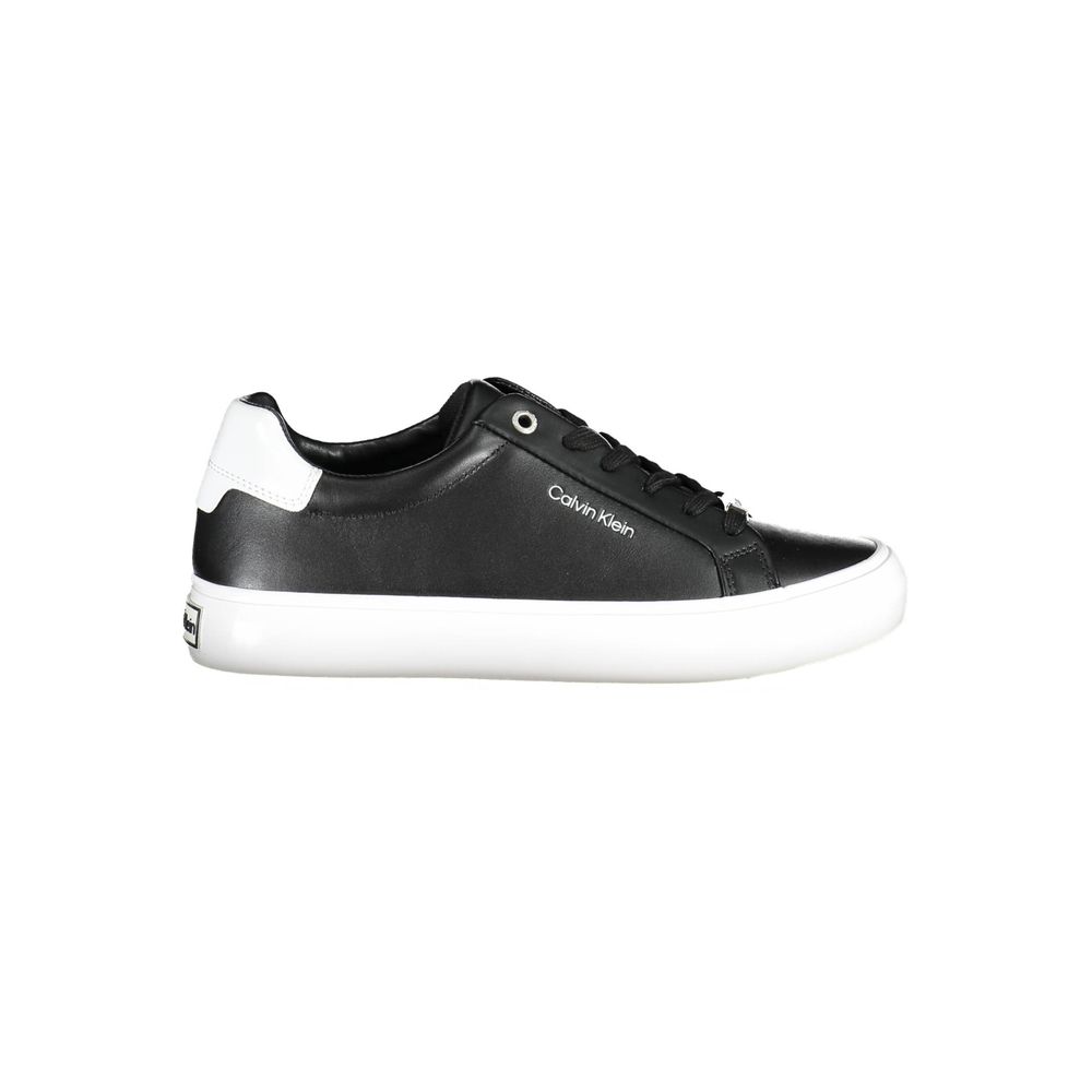 Black Leather Women Sneaker - ventzia