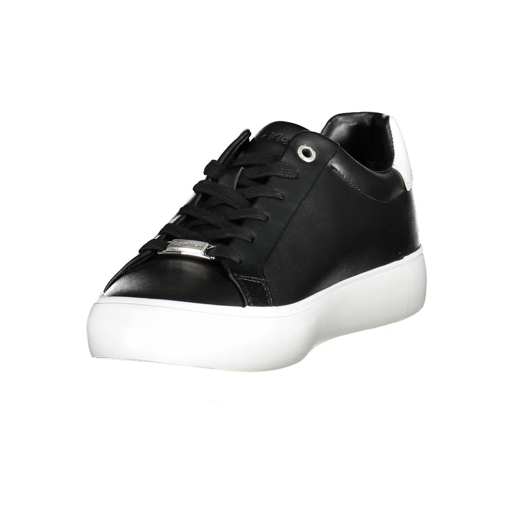 Black Leather Women Sneaker - ventzia