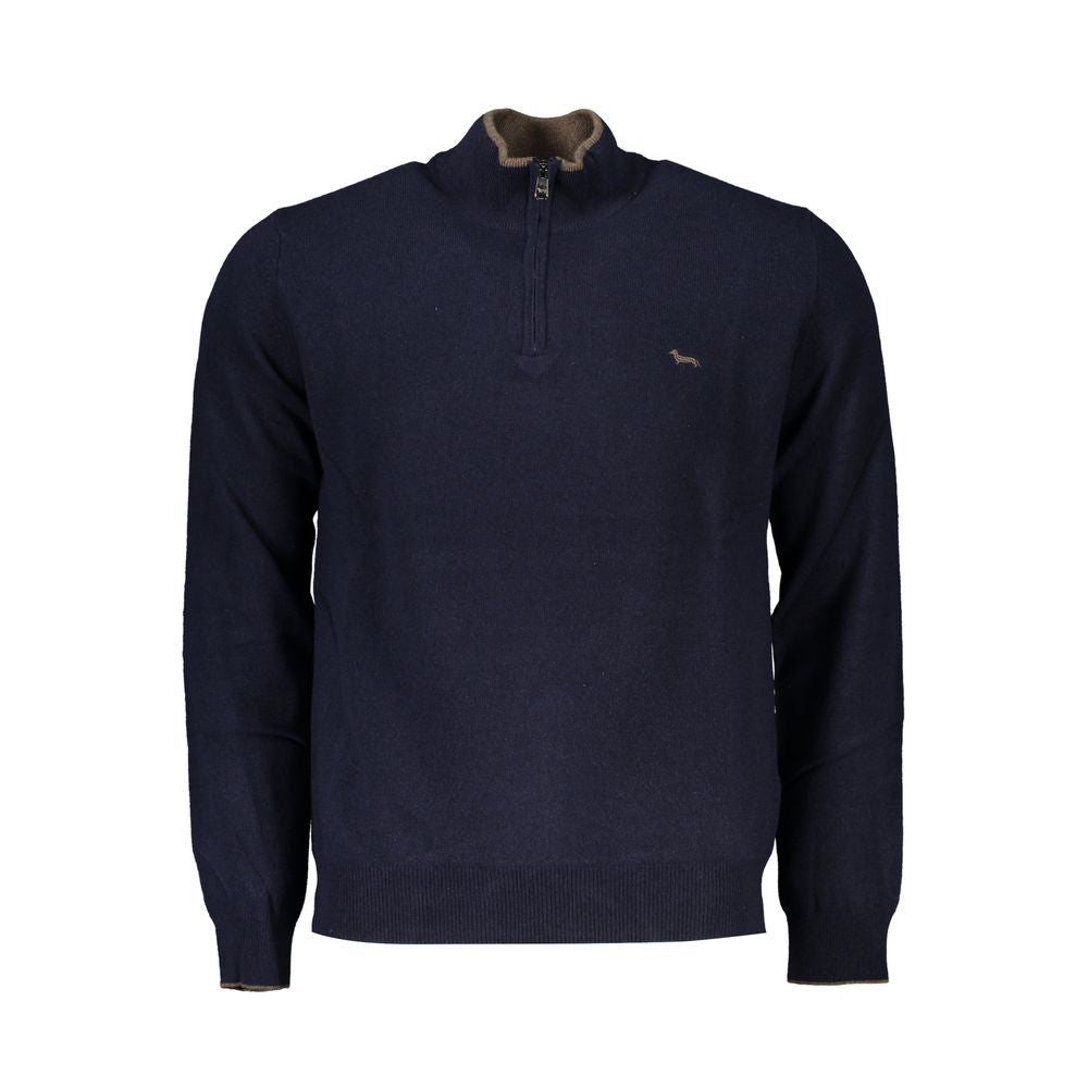 Elegant Contrast Detail Half Zip Sweater - ventzia