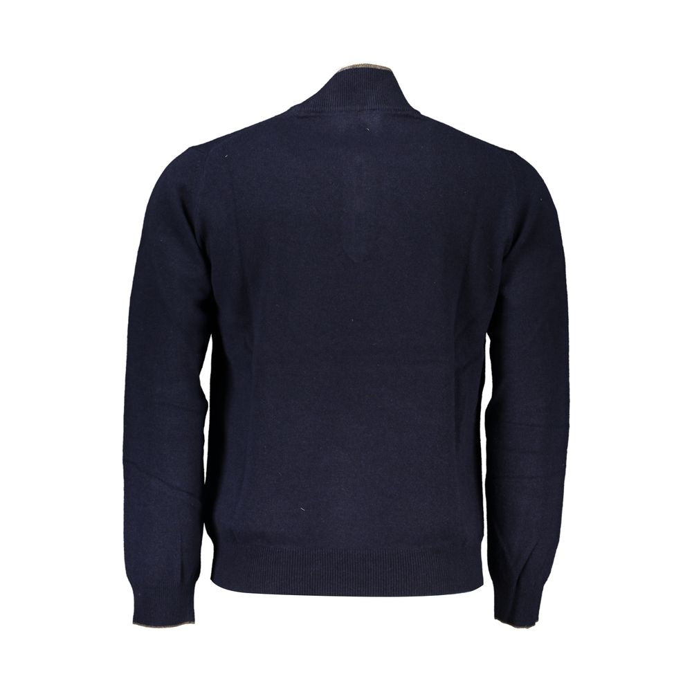 Elegant Contrast Detail Half Zip Sweater - ventzia