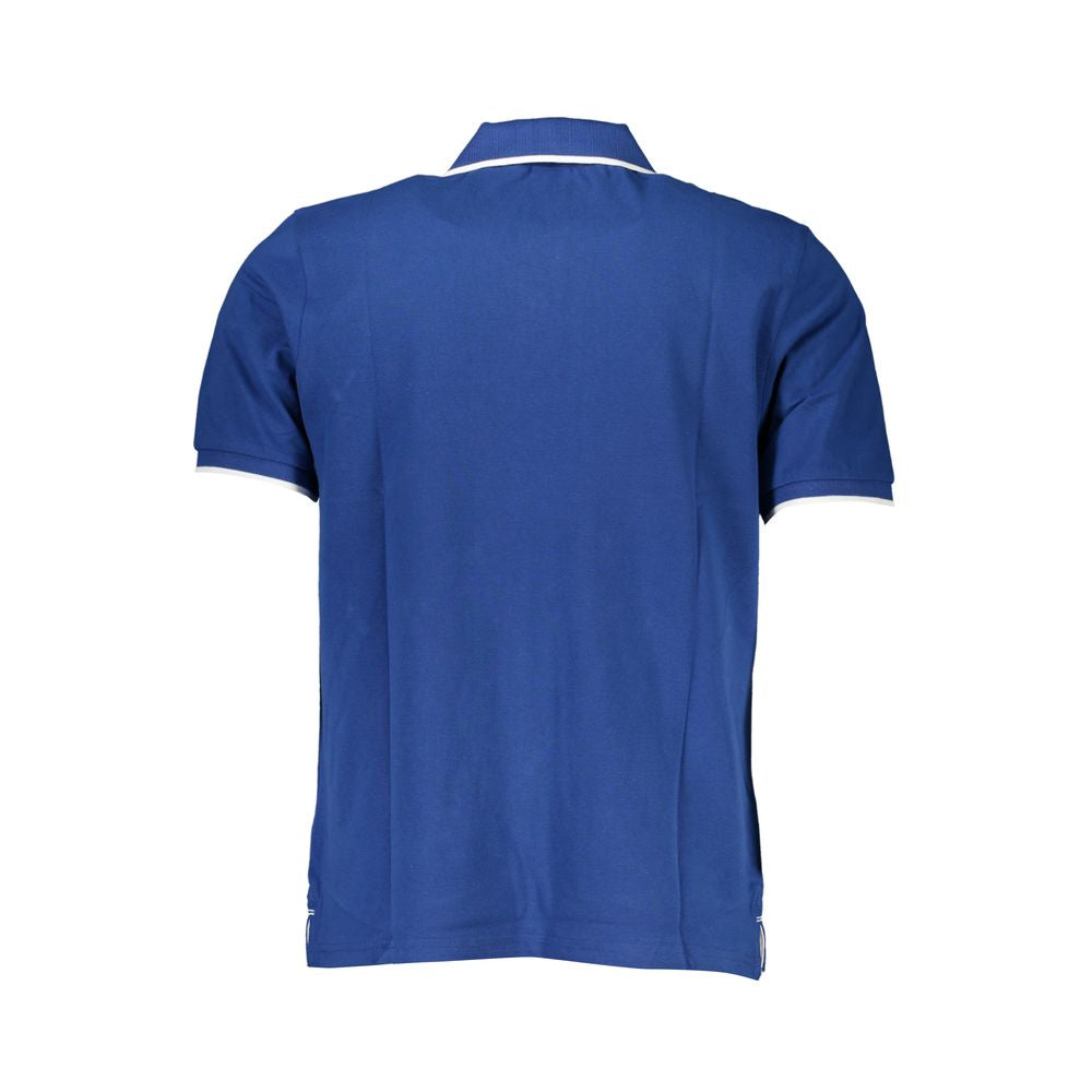 Blue Cotton Men Polo Shirt - ventzia