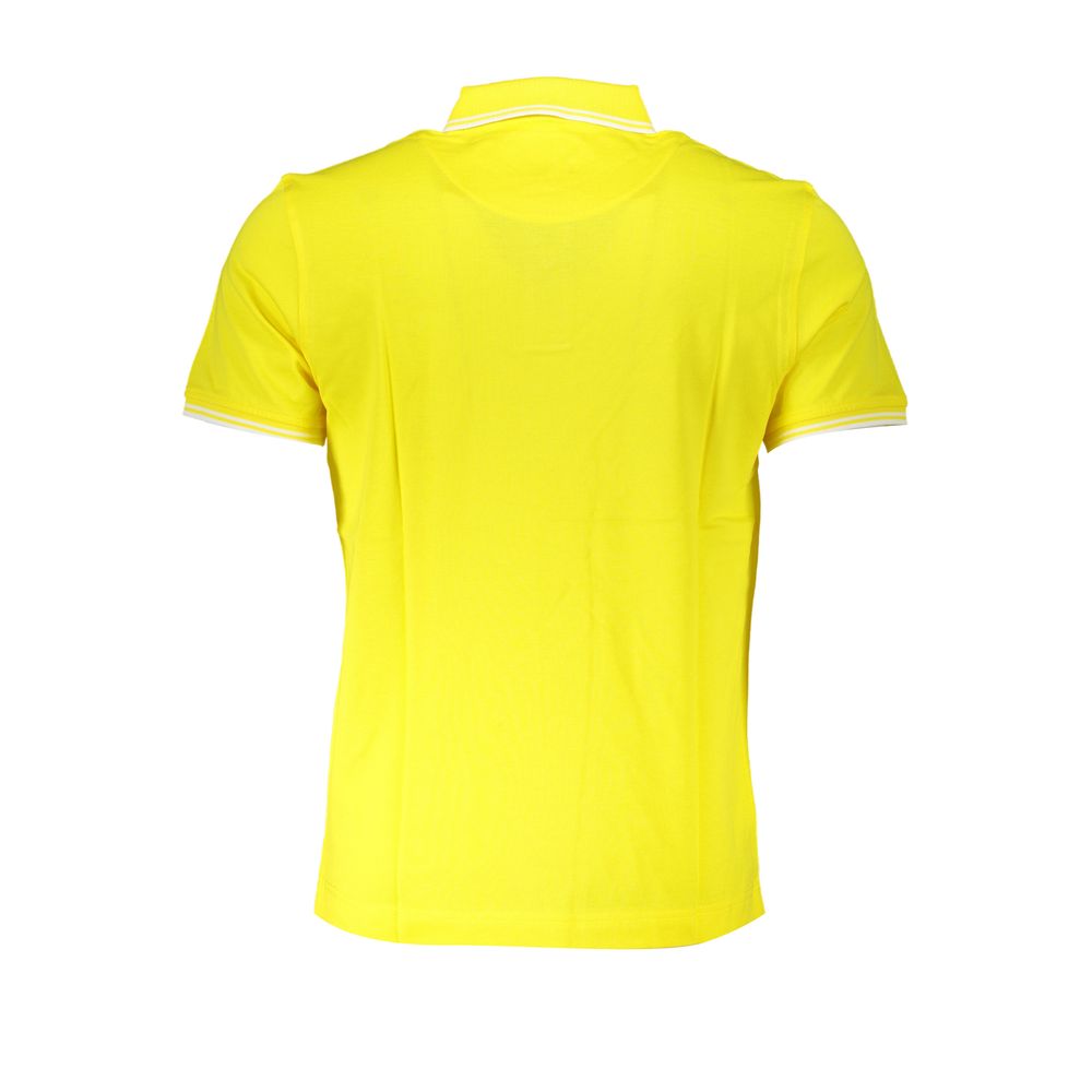 Elegant Yellow Cotton Polo with Contrast Details - ventzia