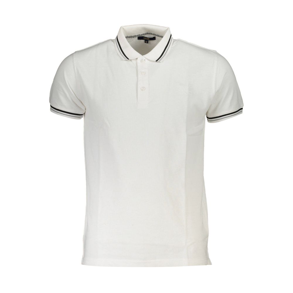 White Cotton Men Polo Shirt - ventzia
