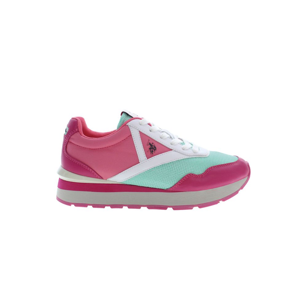 Pink Polyester Women Sneaker - ventzia