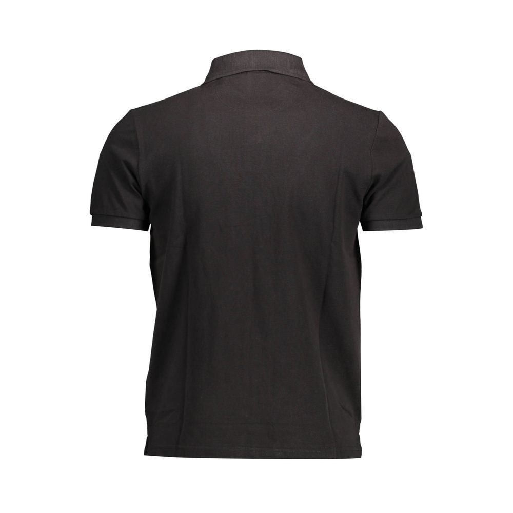 Black Cotton Men Polo Shirt - ventzia