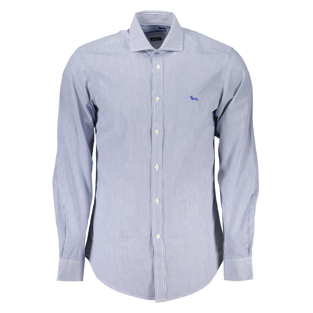 Elegant Blue Organic Cotton Shirt - ventzia