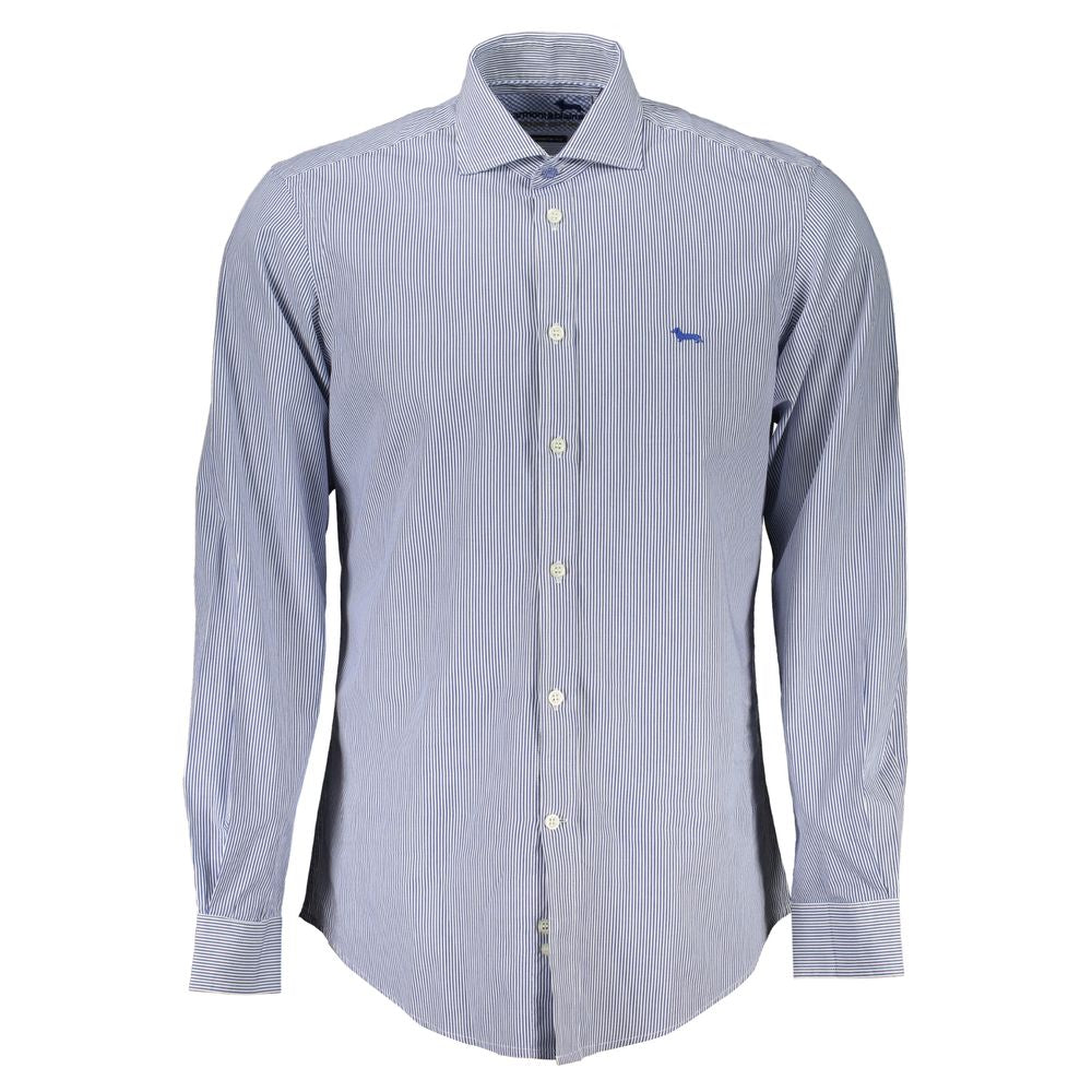 Elegant Blue Organic Cotton Shirt - ventzia