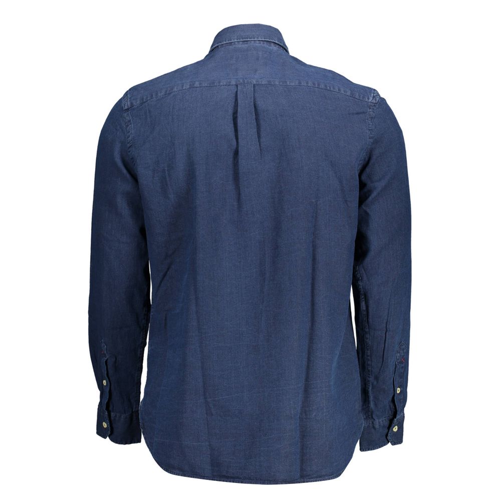 Blue Cotton Men Shirt - ventzia