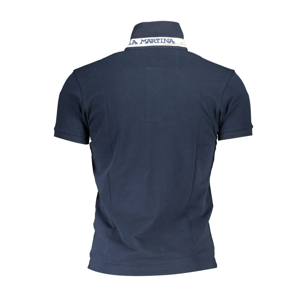 Blue Cotton Men's Polo Shirt - ventzia