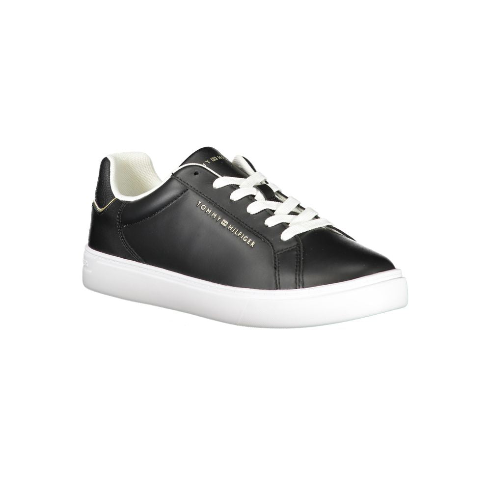 Black Leather Women Sneaker - ventzia