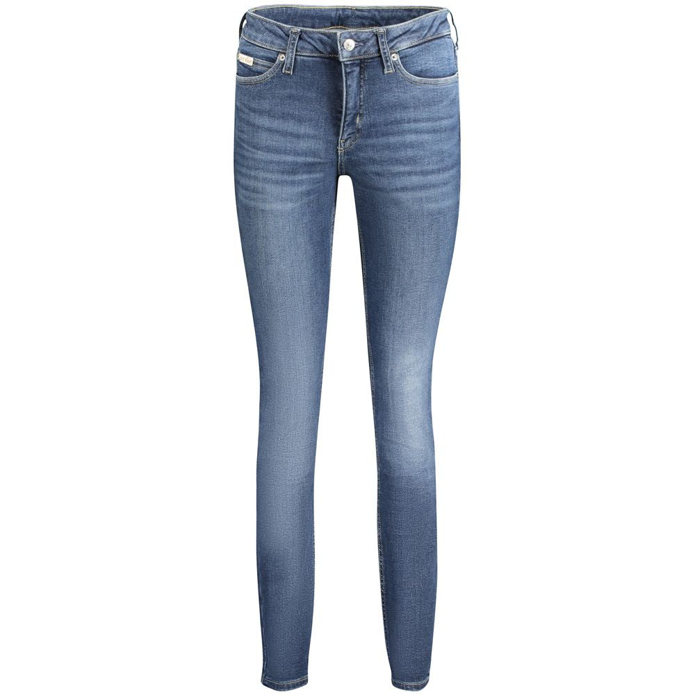Blu Cotton Women Jeans - ventzia