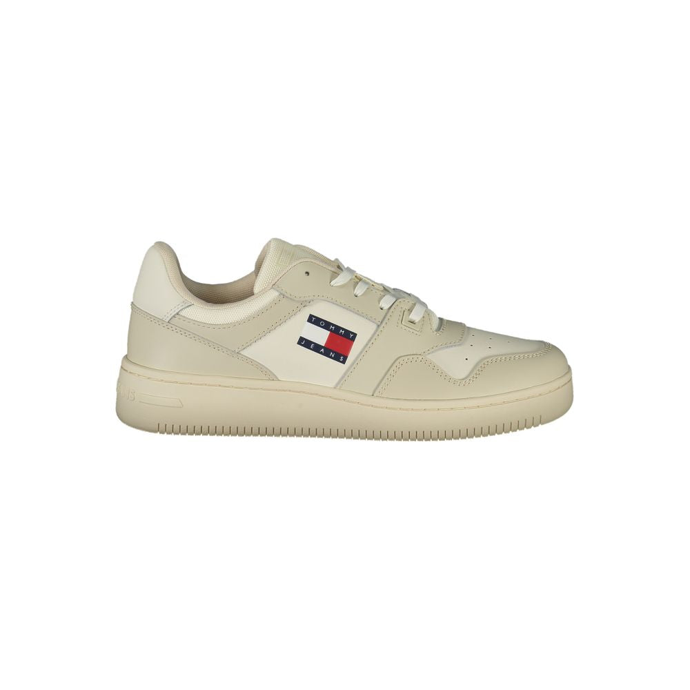 Beige Leather Men Sneaker - ventzia
