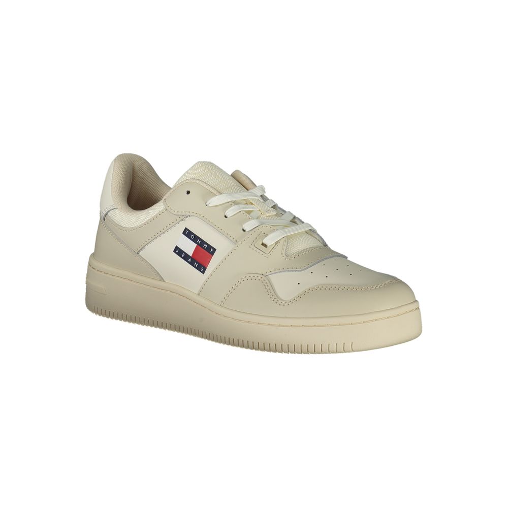 Beige Leather Men Sneaker - ventzia