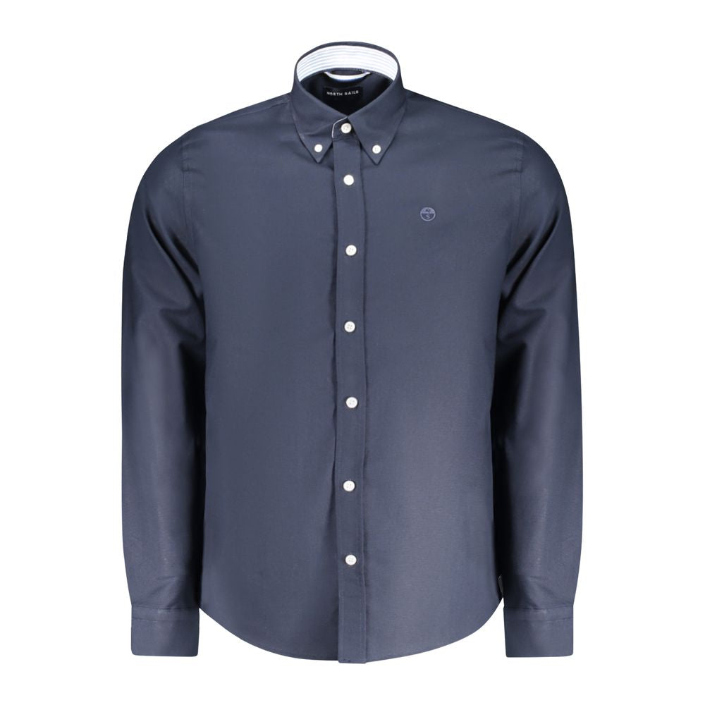 Blue Cotton Men Shirt - ventzia