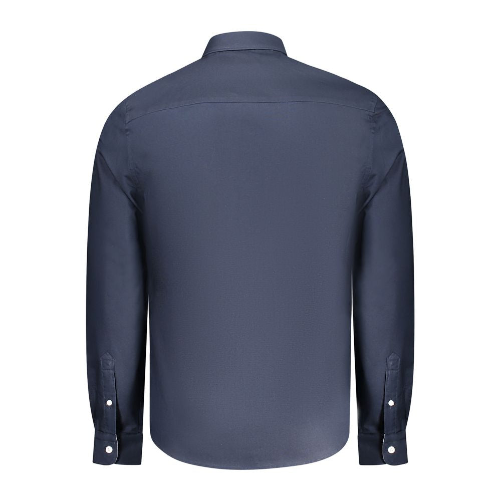 Blue Cotton Men Shirt - ventzia