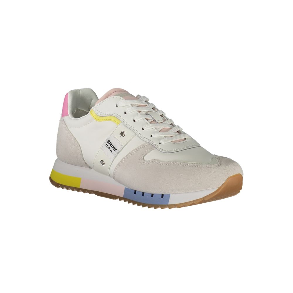 White Polyester Sneaker