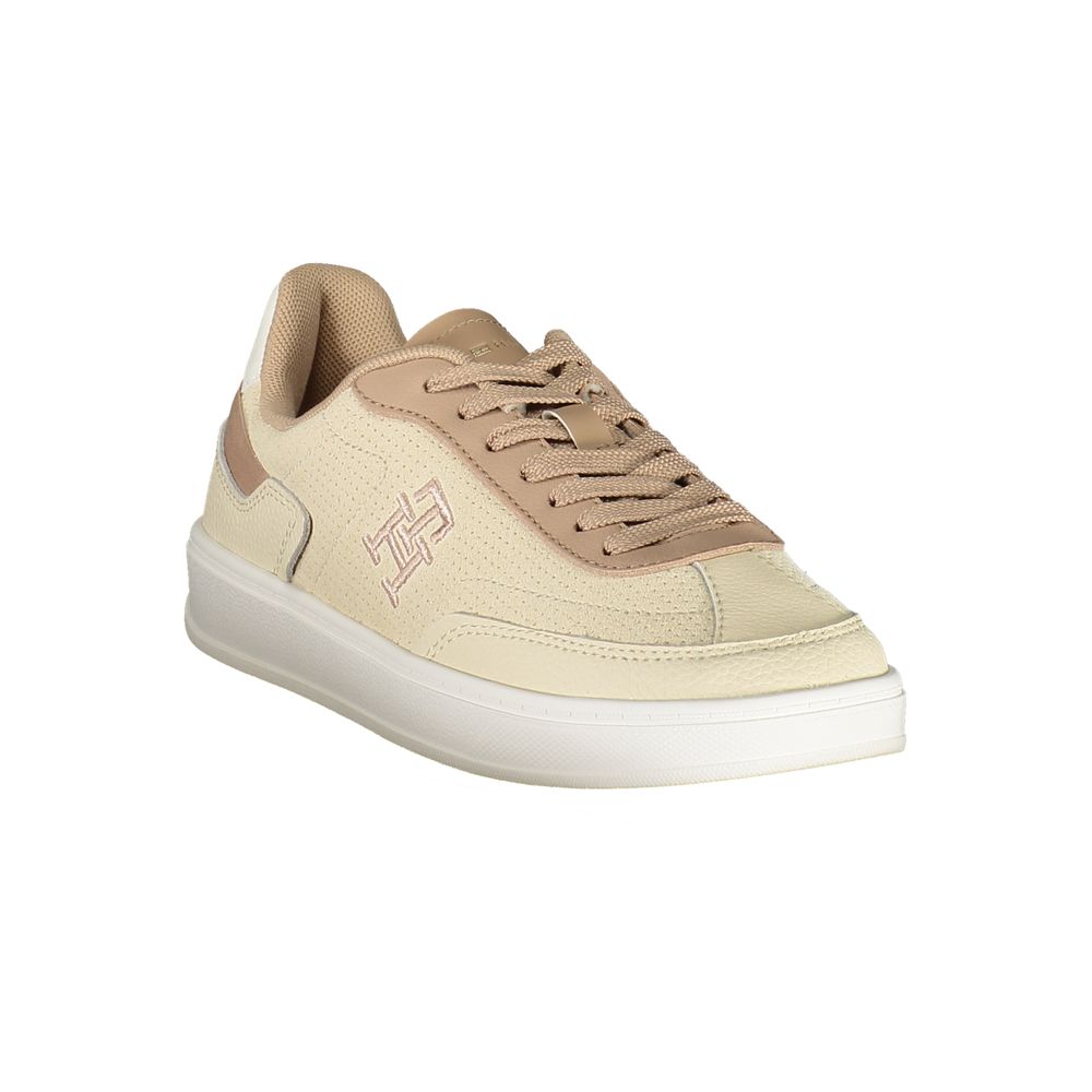 Beige Polyurethane Women Sneaker - ventzia